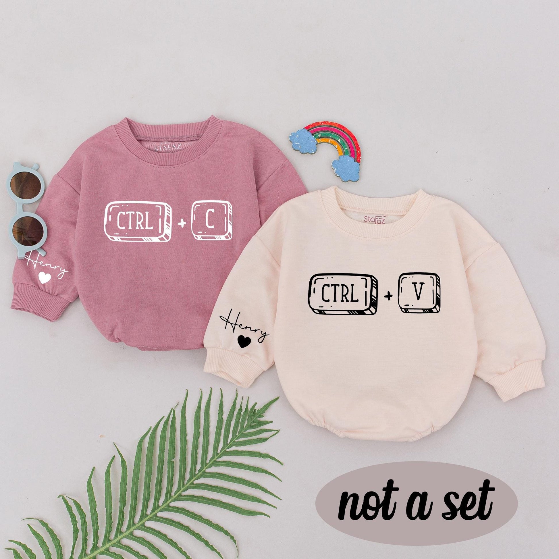 Ctrl+C Ctrl+V Twins Baby Romper Bodysuit Besties Outfit Newborn Matching Gifts