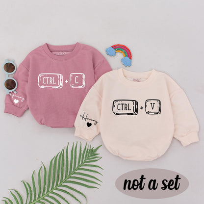 Ctrl+C Ctrl+V Twins Baby Romper Bodysuit Besties Outfit Newborn Matching Gifts