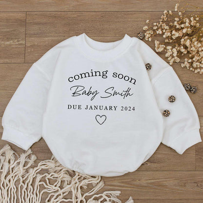 Personalized Coming Soon Baby Bodysuit - Custom Gift for Newborns