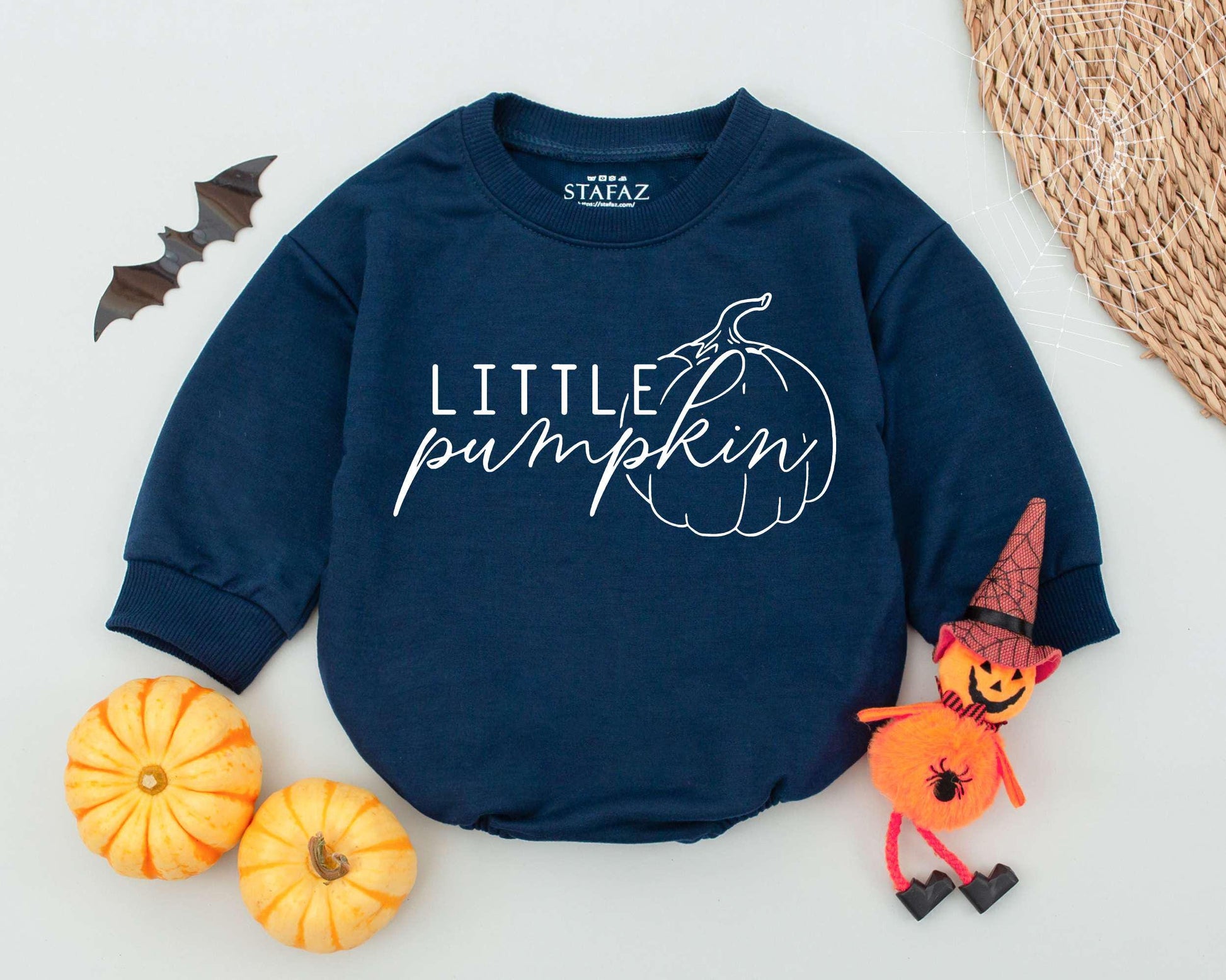 Pumpkin Romper & Retro Baby Bodysuit: Funny Fall Outfit for Halloween