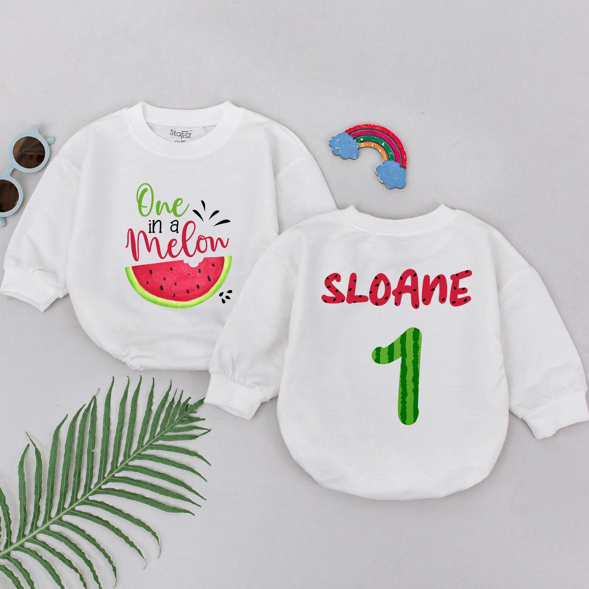 One In A Melon Baby Romper - First Birthday Outfit & Shower Gift