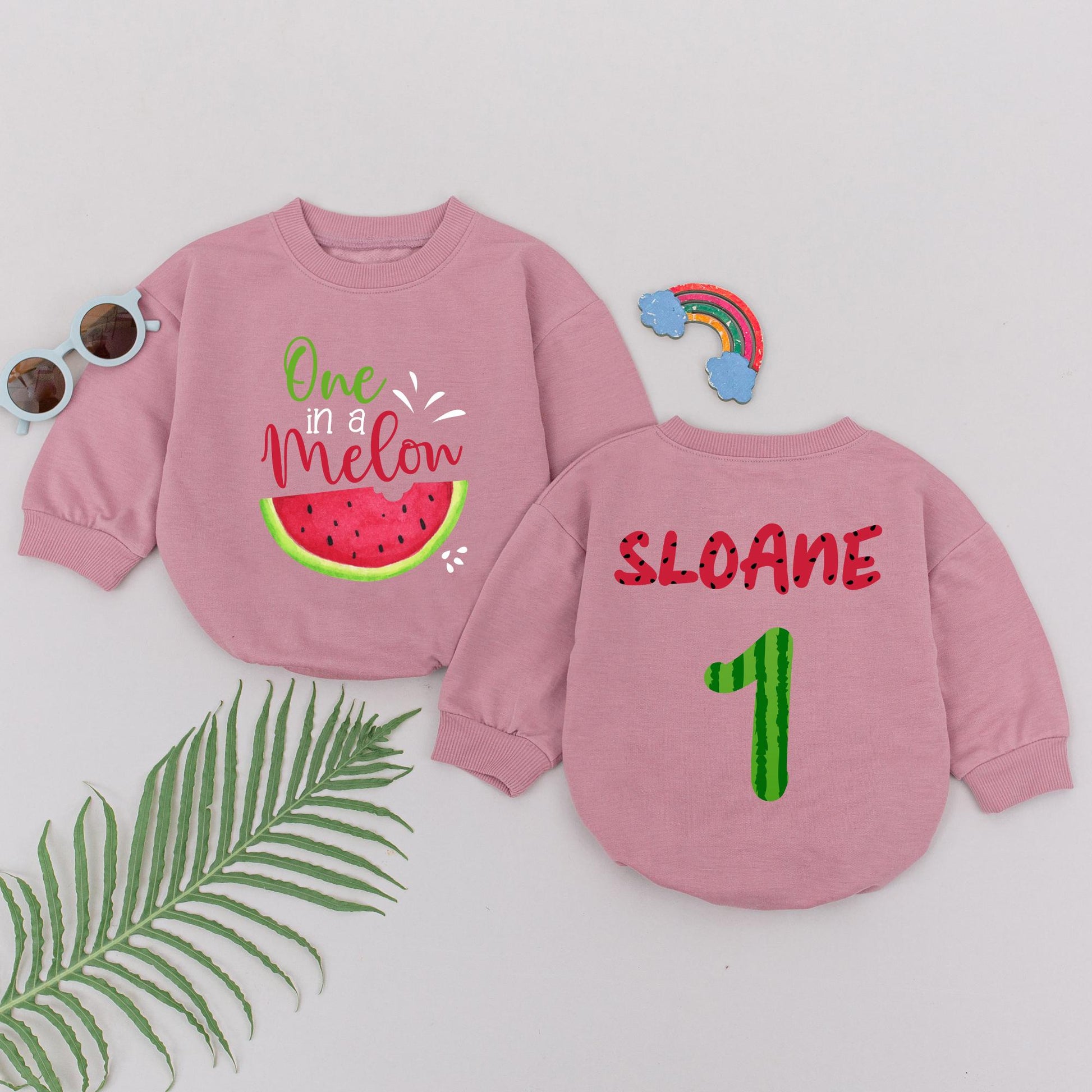 One In A Melon Baby Romper - First Birthday Outfit & Shower Gift