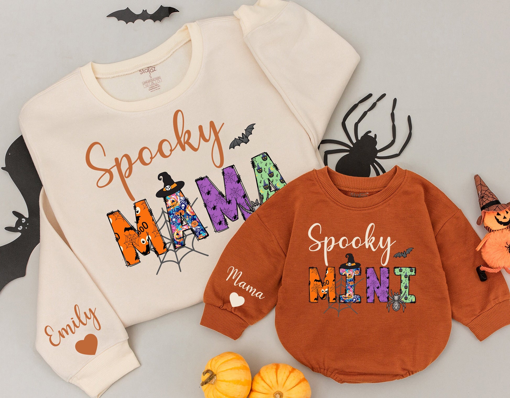 Mama & Mini Halloween Sweatshirts: Cute Spooky Retro Family Outfits