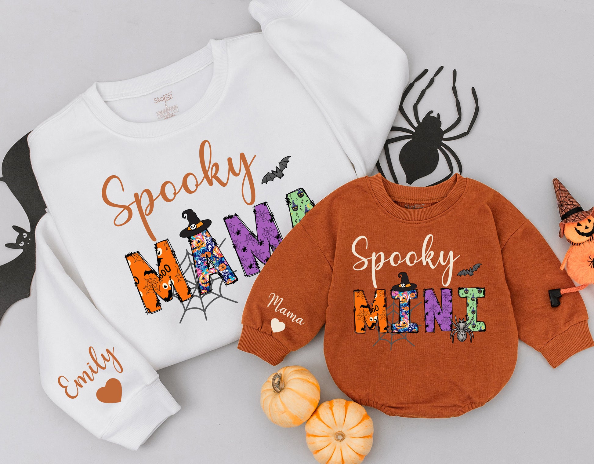 Mama & Mini Halloween Sweatshirts: Cute Spooky Retro Family Outfits