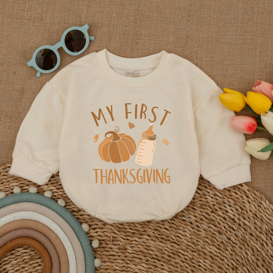 Pumpkin Baby Bodysuit: First Thanksgiving Romper & Fall Outfit  