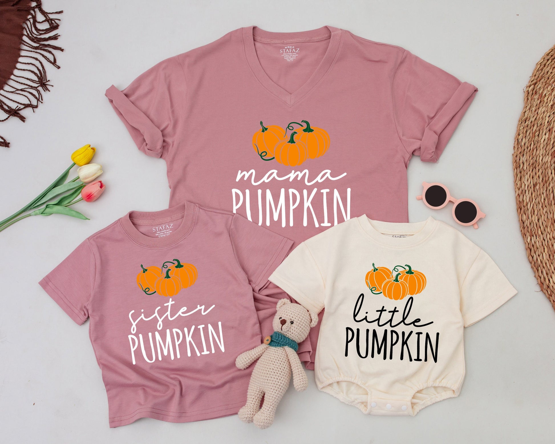 Pumpkin Family Halloween Shirts, Retro Matching Outfits, Mommy & Me