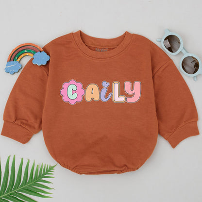 Personalized Name Baby Girl Bubble Romper - Spring, Birthday