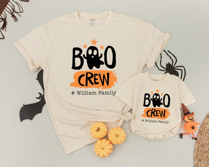 Matching Boo Crew Shirts: Retro Halloween Outfits for the Family