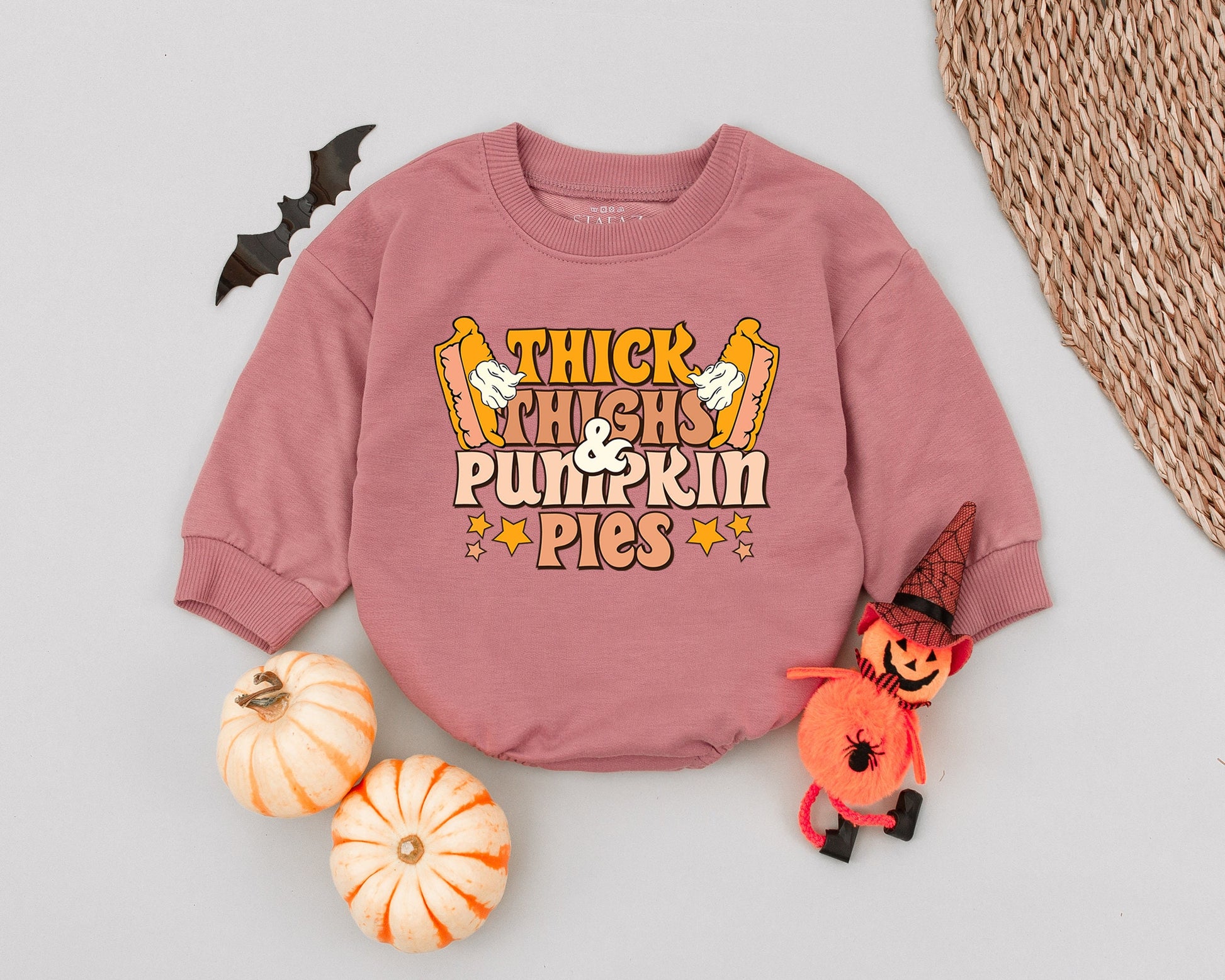 Thick Thighs Pumpkin Pies Baby Romper Cute Thanksgiving Fall Outfit Newborn First Day Baby Shower Gift