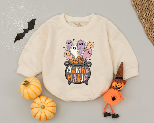 Adorable Halloween Baby Romper: Cute Ghost Costume for Toddlers