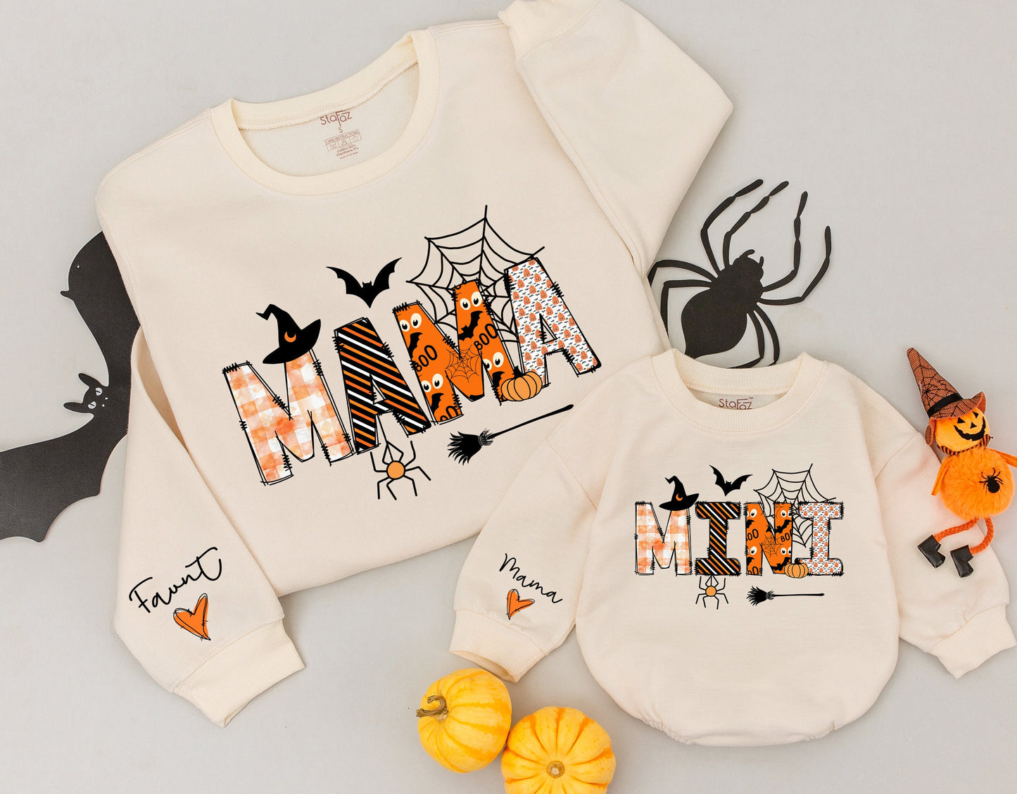 Matching Halloween Sweatshirts & Rompers for Mom and Baby