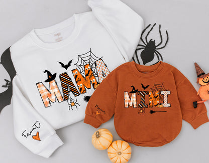 Matching Halloween Sweatshirts & Rompers for Mom and Baby