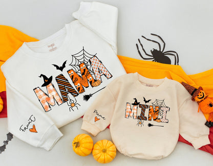 Matching Halloween Sweatshirts & Rompers for Mom and Baby