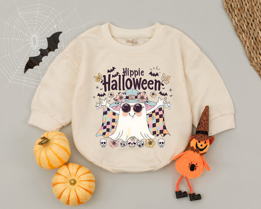 Spooky Baby Romper: Cute Ghost Halloween Outfit for Infants