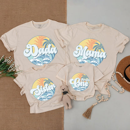 Surf Family 1st Birthday Outfits: Custom Bodysuits & Shirts