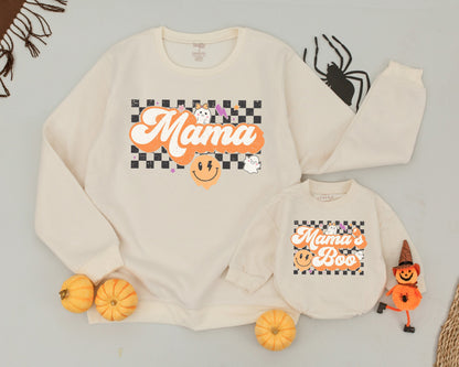 Matching Mom and Baby Halloween Sweaters – Vintage Ghost and Pumpkin