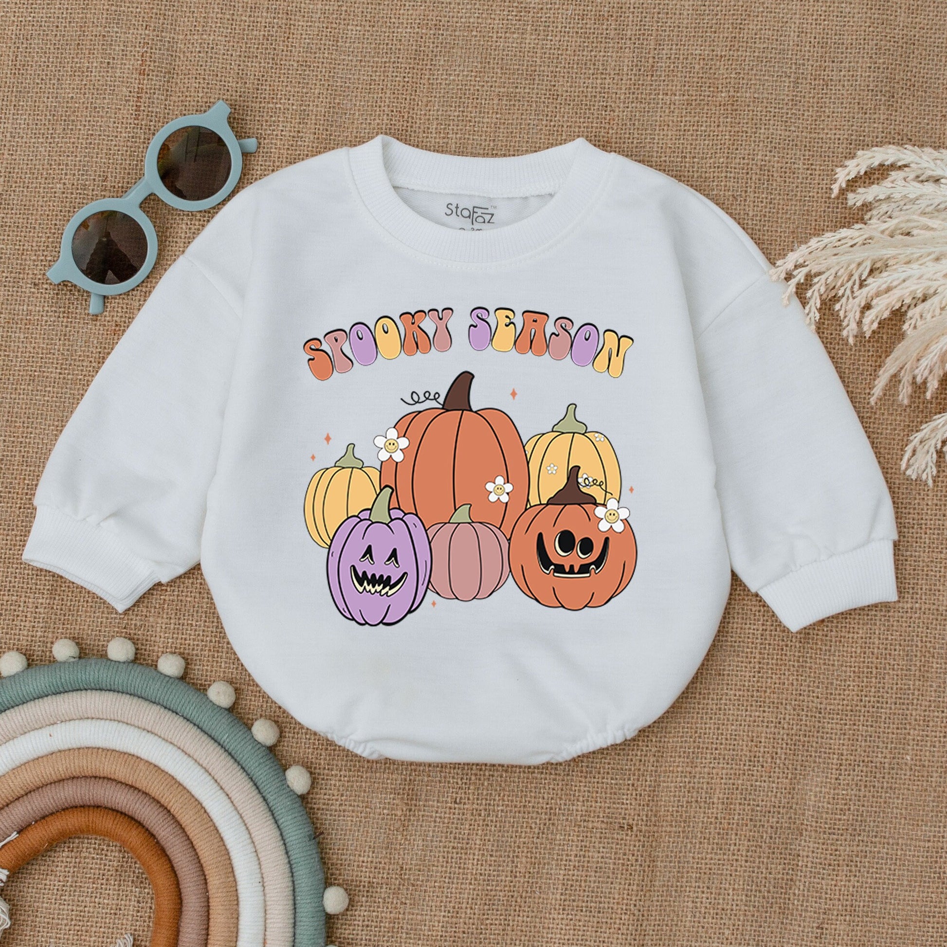 Adorable Pumpkin Halloween Romper, Baby's First Outfit, Gender Neutral