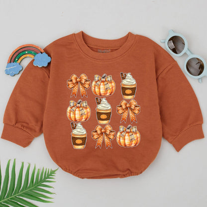 Retro Fall Pumpkin Romper: Perfect Newborn Thanksgiving Outfit