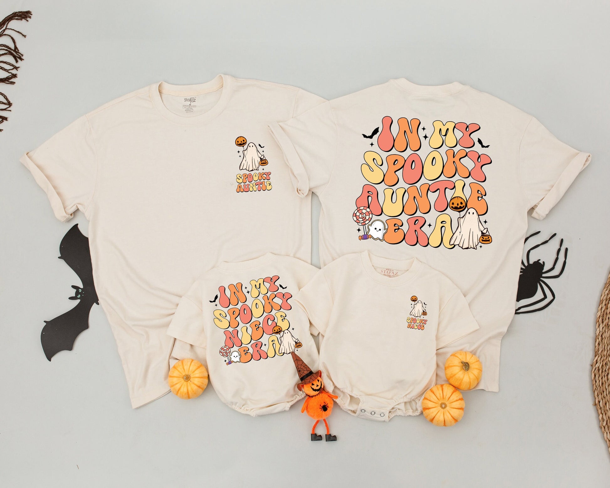 Matching Halloween Auntie & Niece T-Shirts: Spooky 1st Birthday Outfit