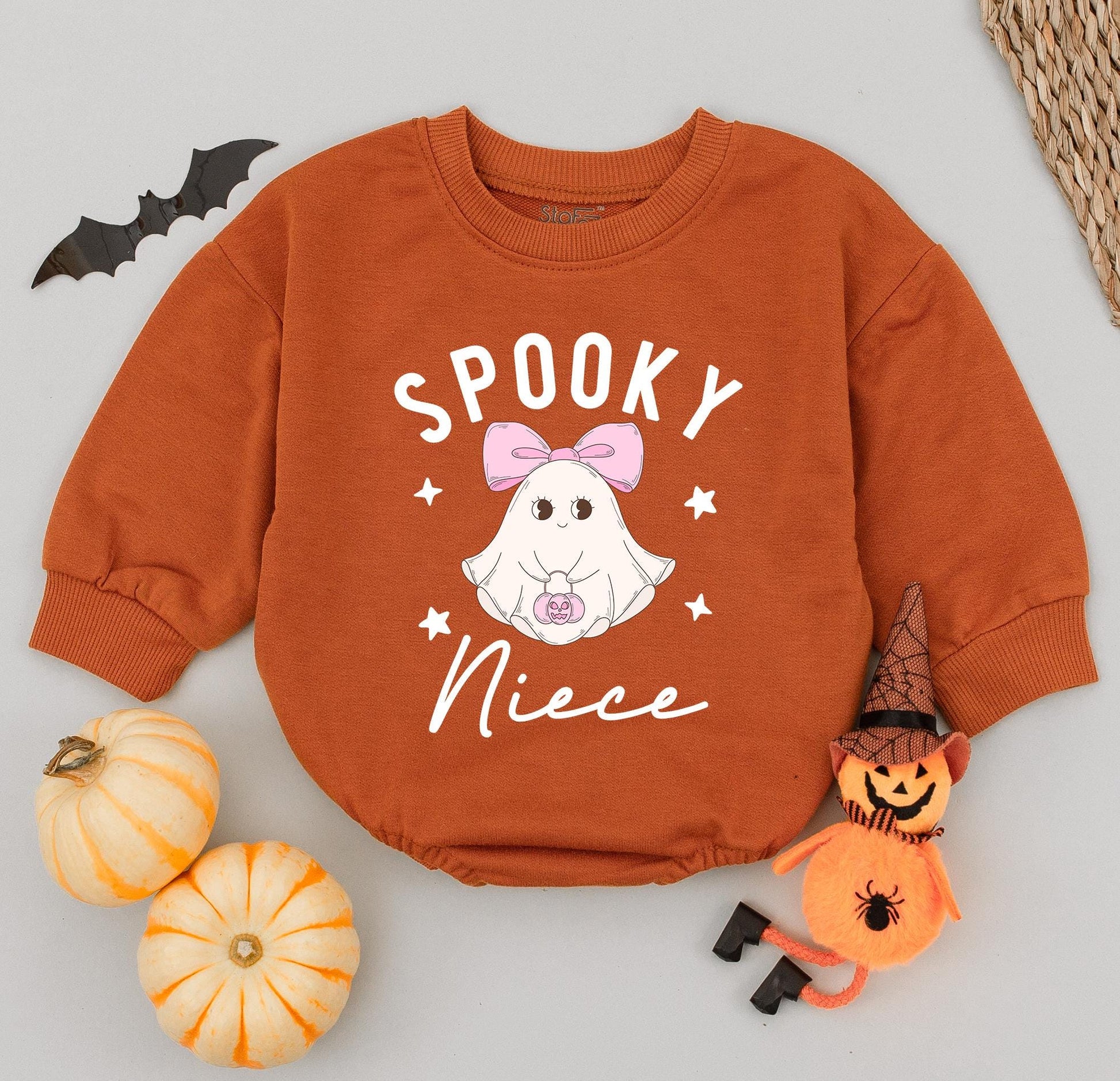 Retro Halloween Auntie & Niece Sweatshirt - Cute Ghost Matching Outfit