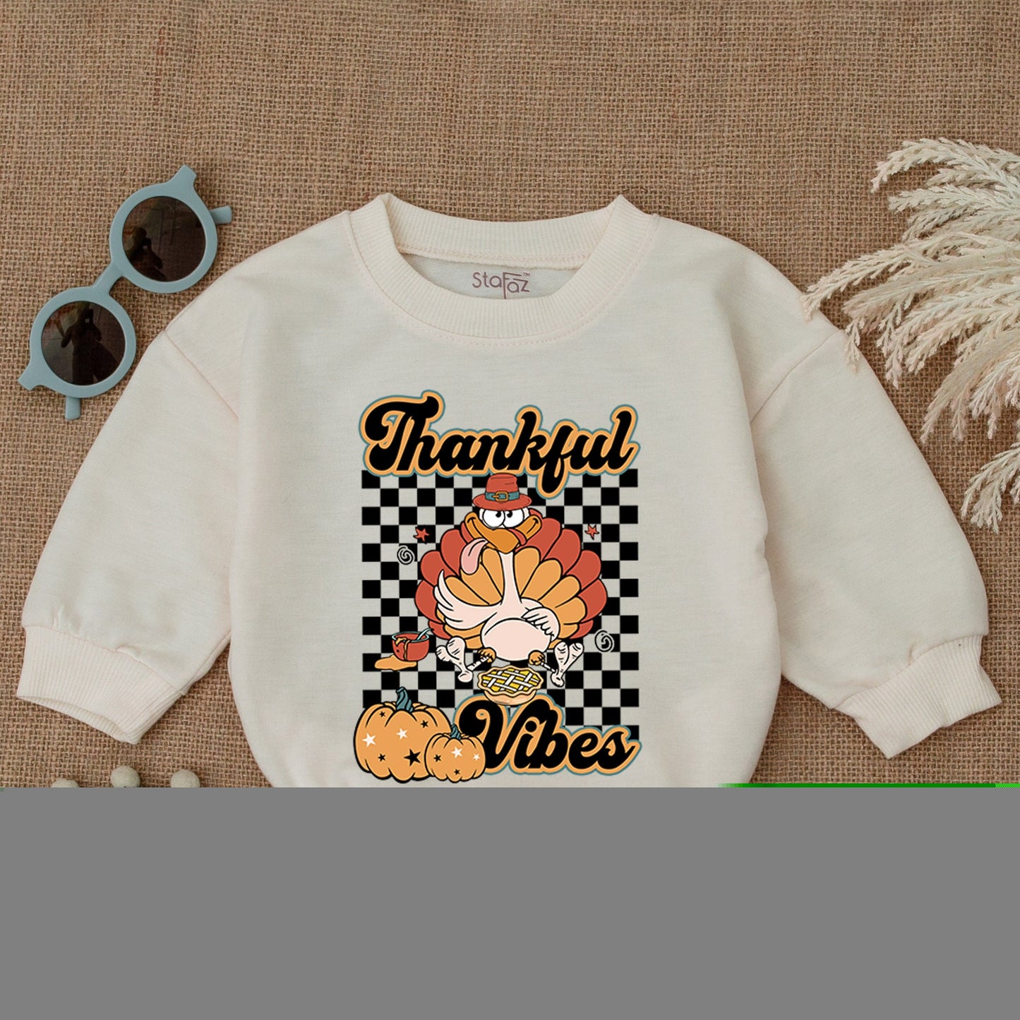 Groovy Turkey Bubble Romper: Thanksgiving & Fall Baby Outfit