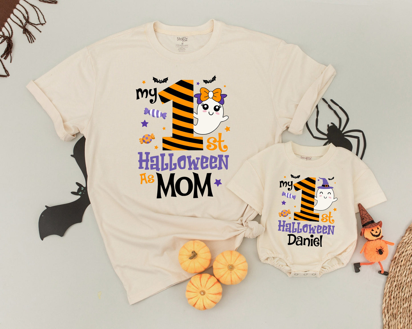 First Halloween Family Matching Shirts: Mom, Dad, Baby Spooky Outfits  