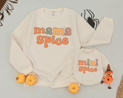 Matching Mama & Mini Pumpkin Spice Retro Fall Halloween Sweaters