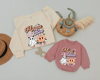 Matching Halloween Sweaters: Mama and Mini Spooky Ghost Outfits