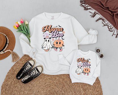 Matching Halloween Sweaters: Mama and Mini Spooky Ghost Outfits