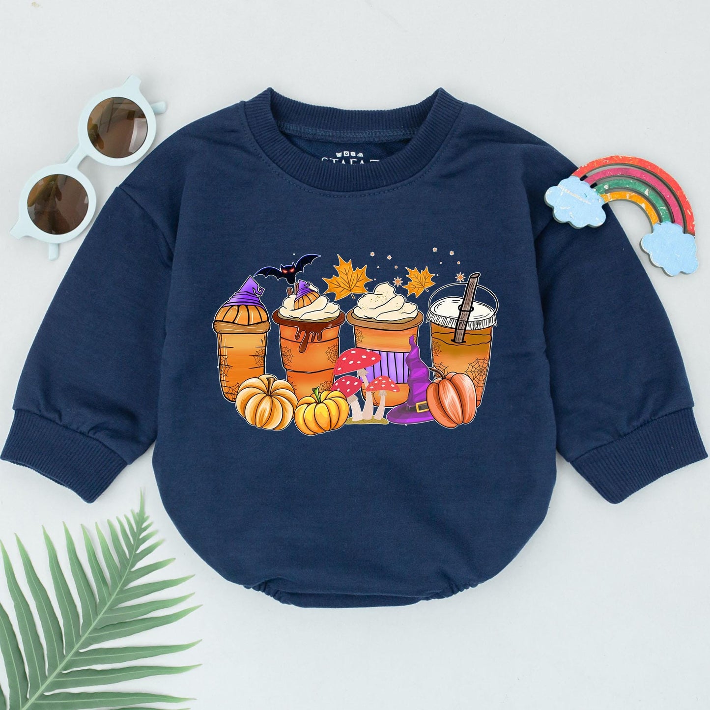 First Halloween Coffee Cup Romper: Cute Baby Boys Spooky Outfit