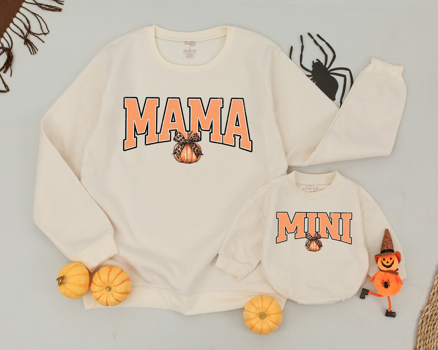 Matching Mama and Mini Pumpkin Fall Sweatshirt Halloween Outfit