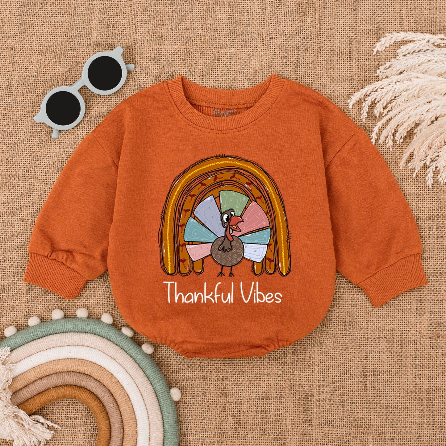 Groovy Pumpkin Fall Romper - Thanksgiving & Halloween Baby Outfit