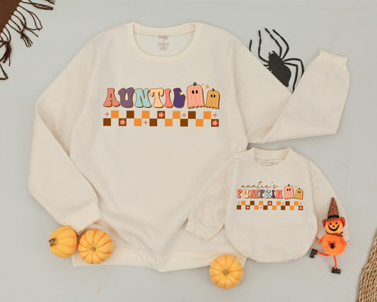 Auntie & Me Personalized Pumpkin Sweatshirt - Matching Fall Outfits