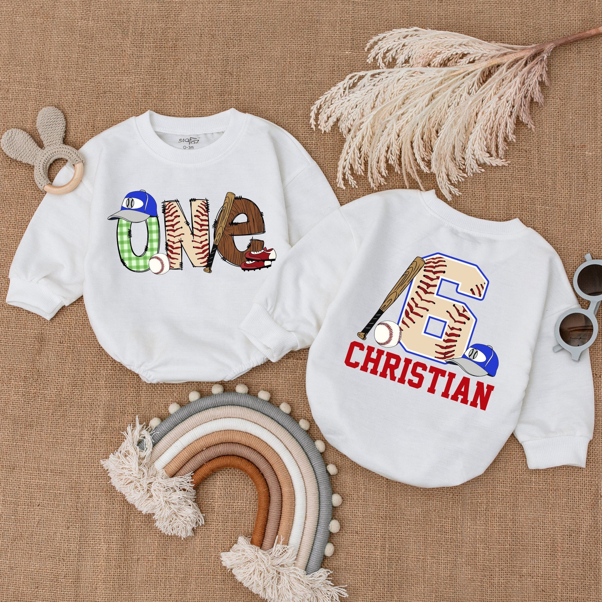 Baseball Themed 1st Birthday Romper for Baby Boys | Sports Outfit