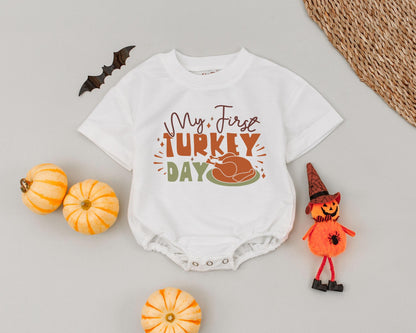 First Thanksgiving Bubble Romper, Baby Fall Outfit, Shower Gift