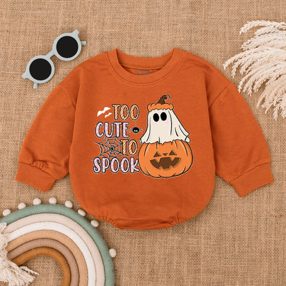 Too Cute To Spook Halloween Romper Baby Girl Outfit Pumpkin Ghost Spiderweb Design First Halloween Gift 138 Characters