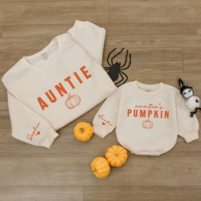 Personalized Pumpkin Baby Romper & Halloween Bodysuit Outfit  