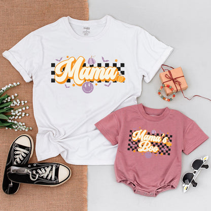 Matching Mommy & Me Halloween Outfits: Retro Shirts & Baby Bodysuits