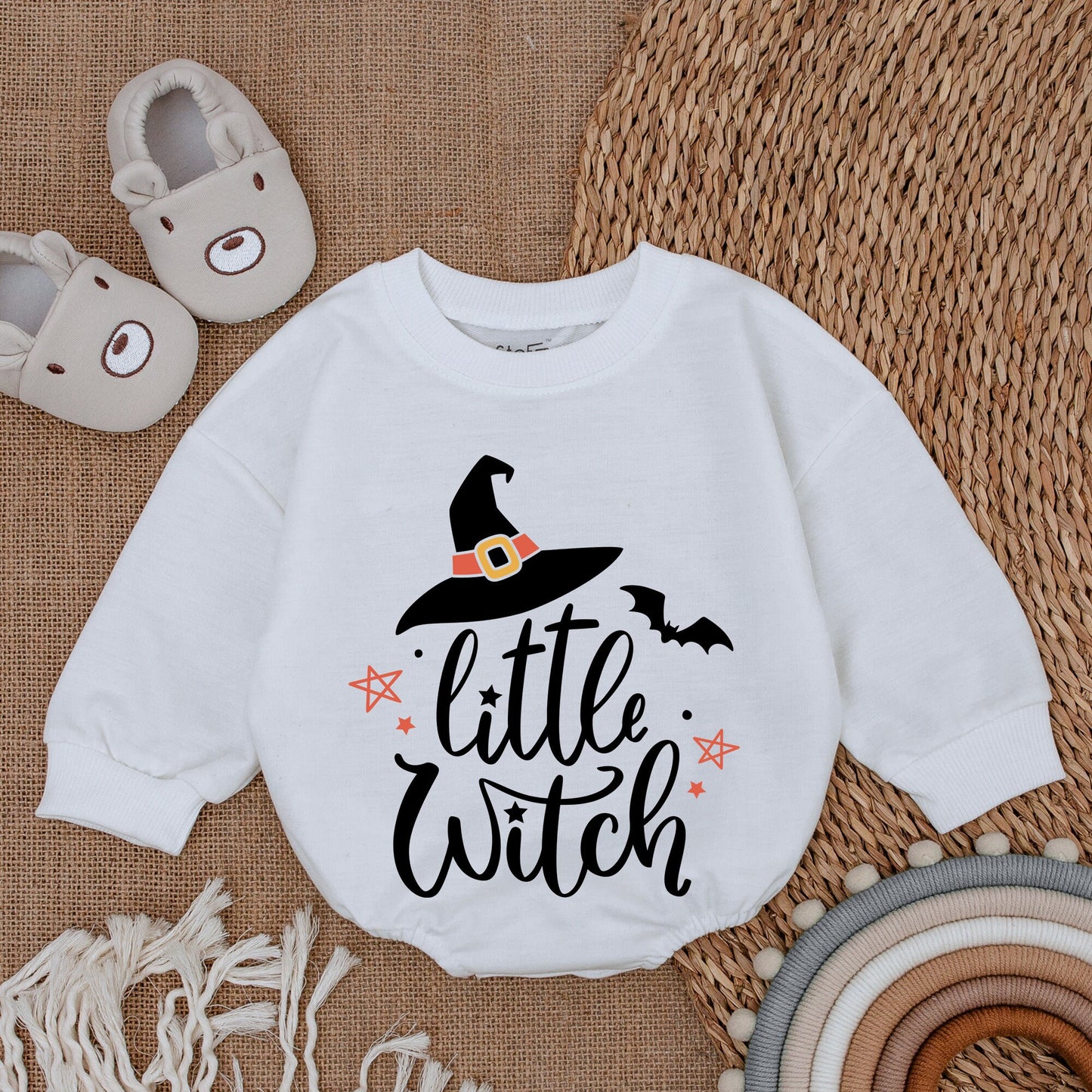 Retro Little Witch Halloween Baby Romper: First Halloween Outfit