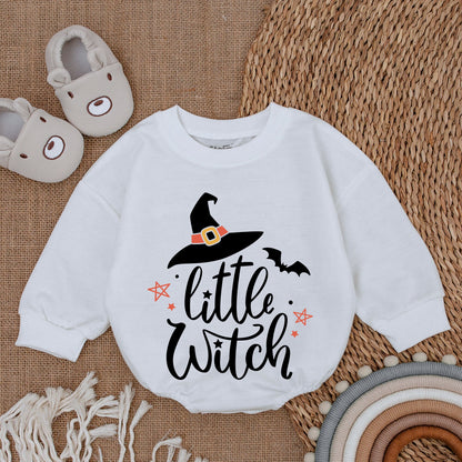 Retro Little Witch Halloween Baby Romper: First Halloween Outfit