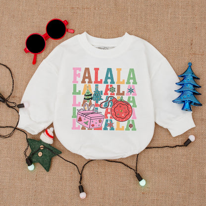 Retro Xmas Baby Bodysuit Romper, Santa Christmas Infant Outfit Gift