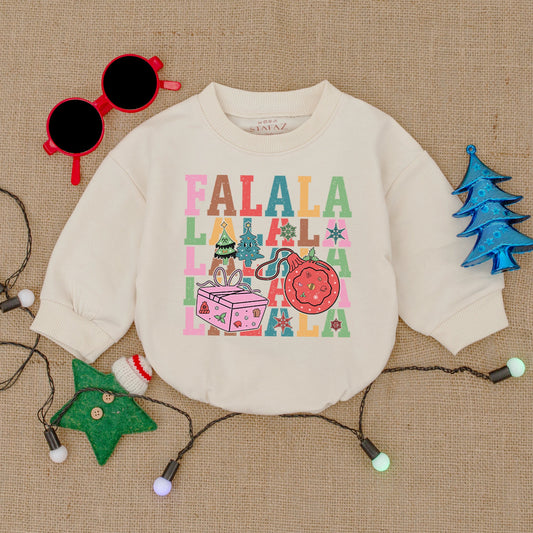Retro Xmas Baby Bodysuit Romper, Santa Christmas Infant Outfit Gift