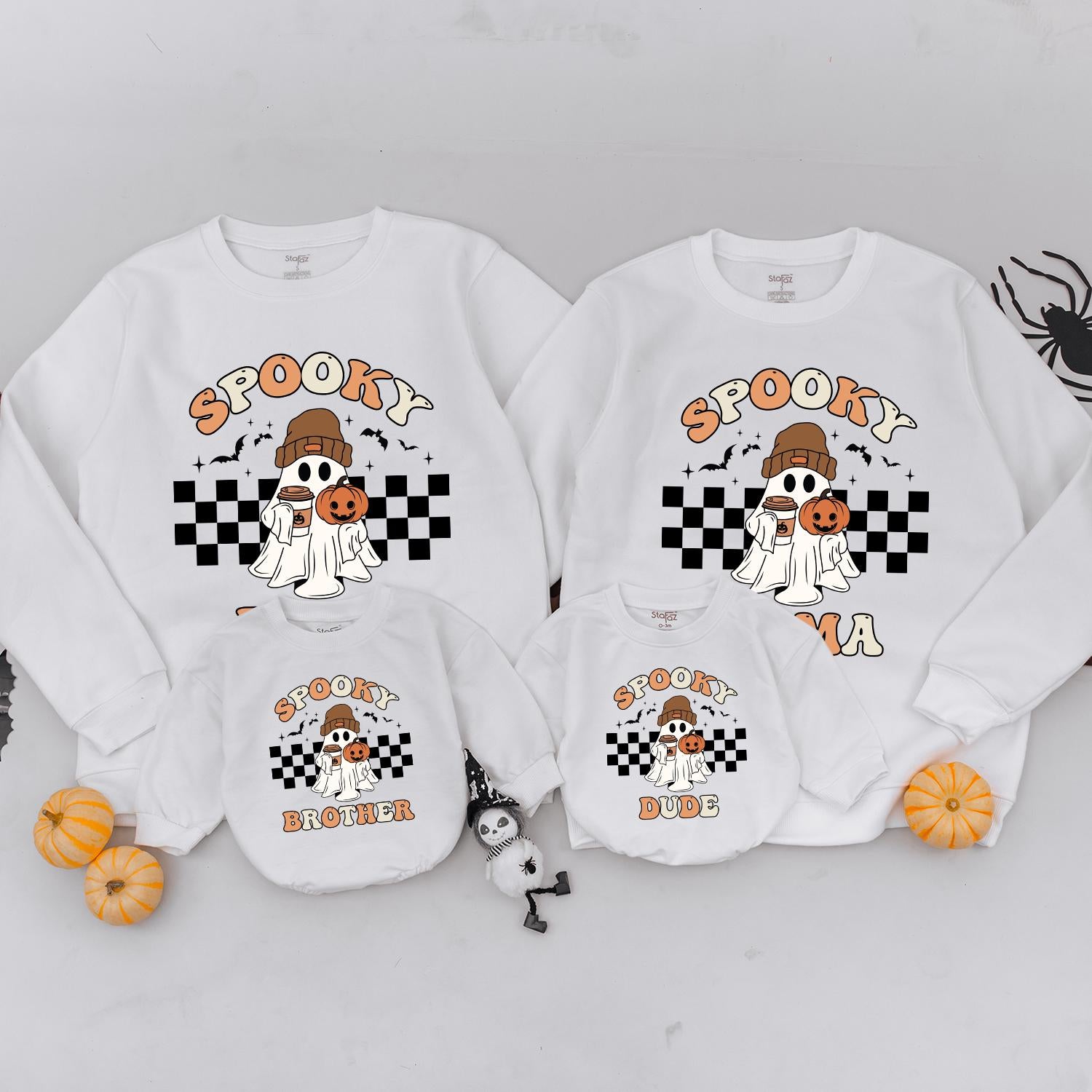 Retro Spooky Family Sweaters: Halloween Matching Outfits Gift