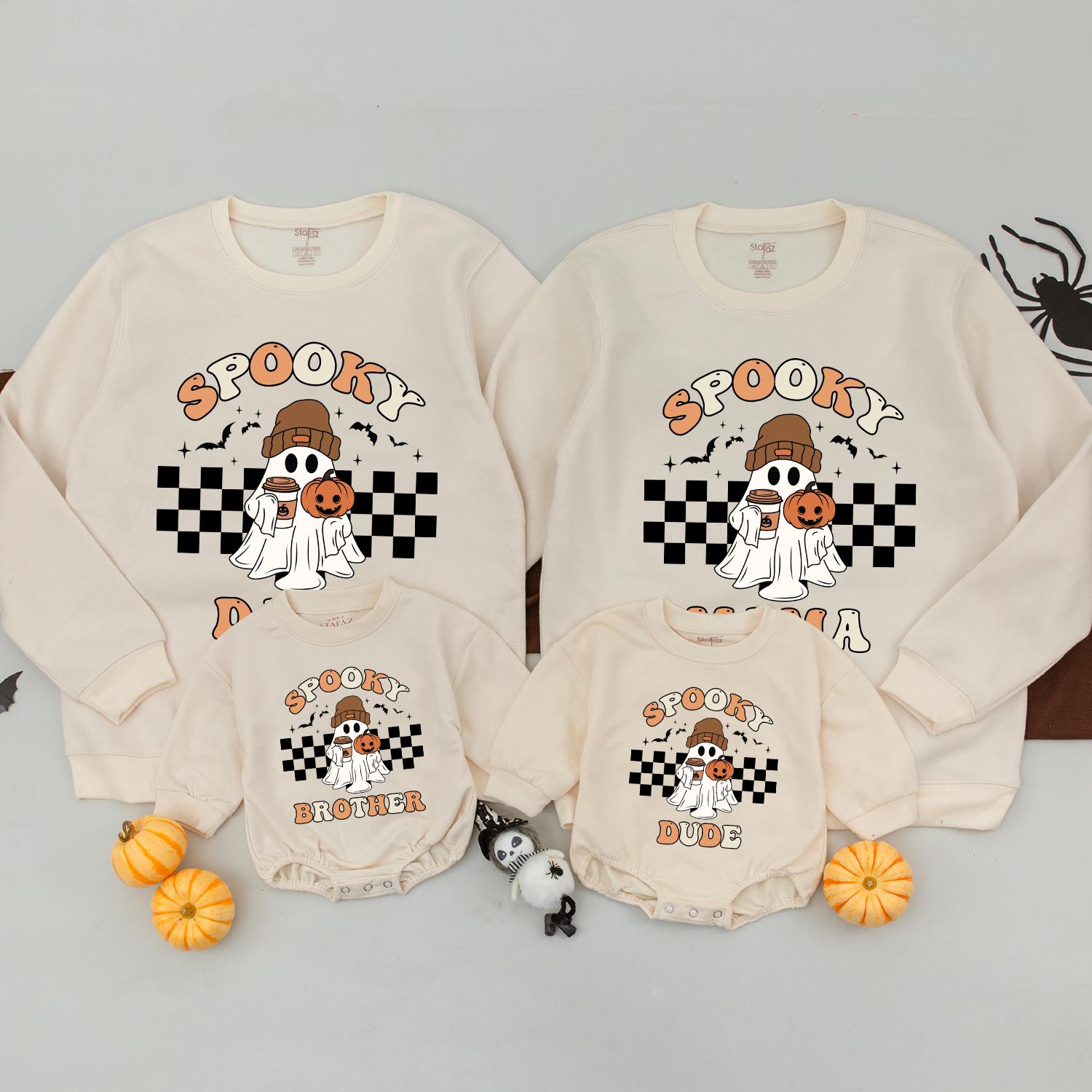 Retro Spooky Family Sweaters: Halloween Matching Outfits Gift