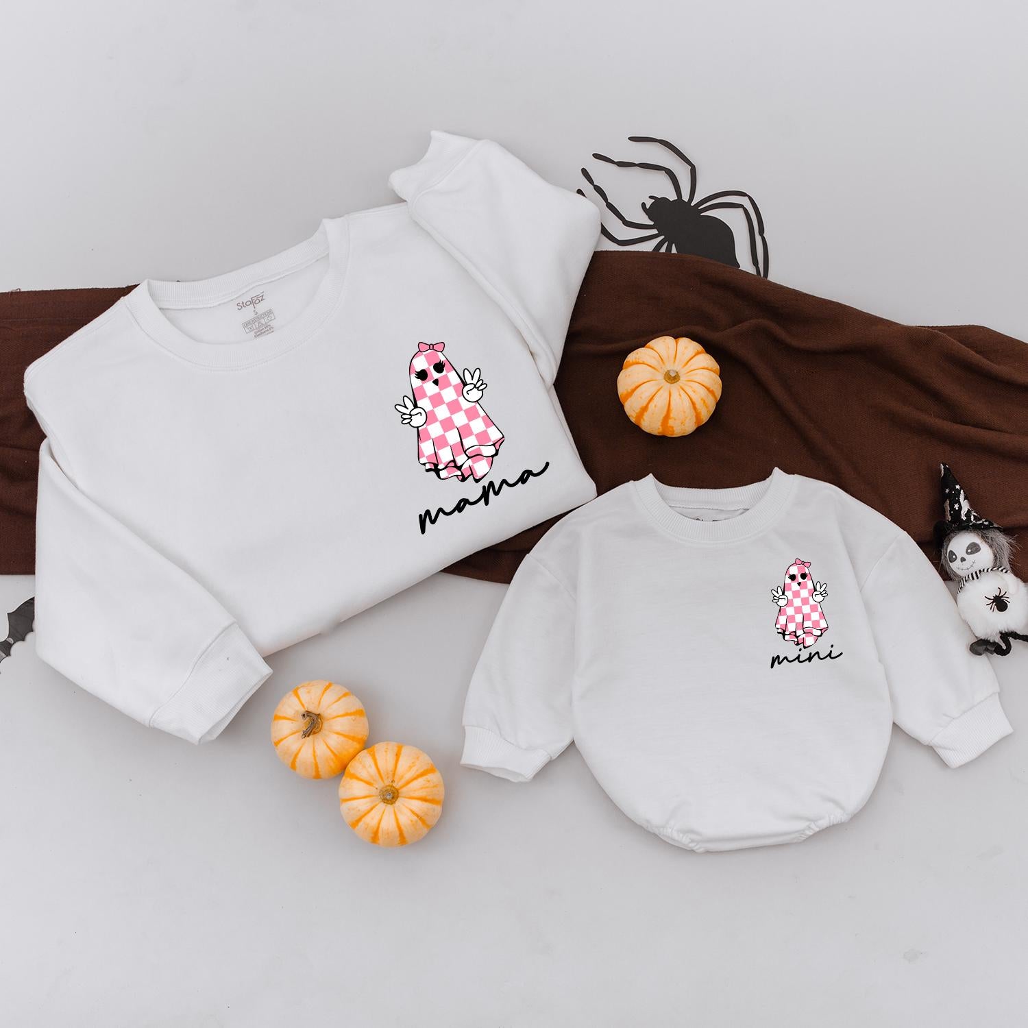 Halloween Family Matching Sweatshirts: Cute Ghost Mommy & Me Outfits