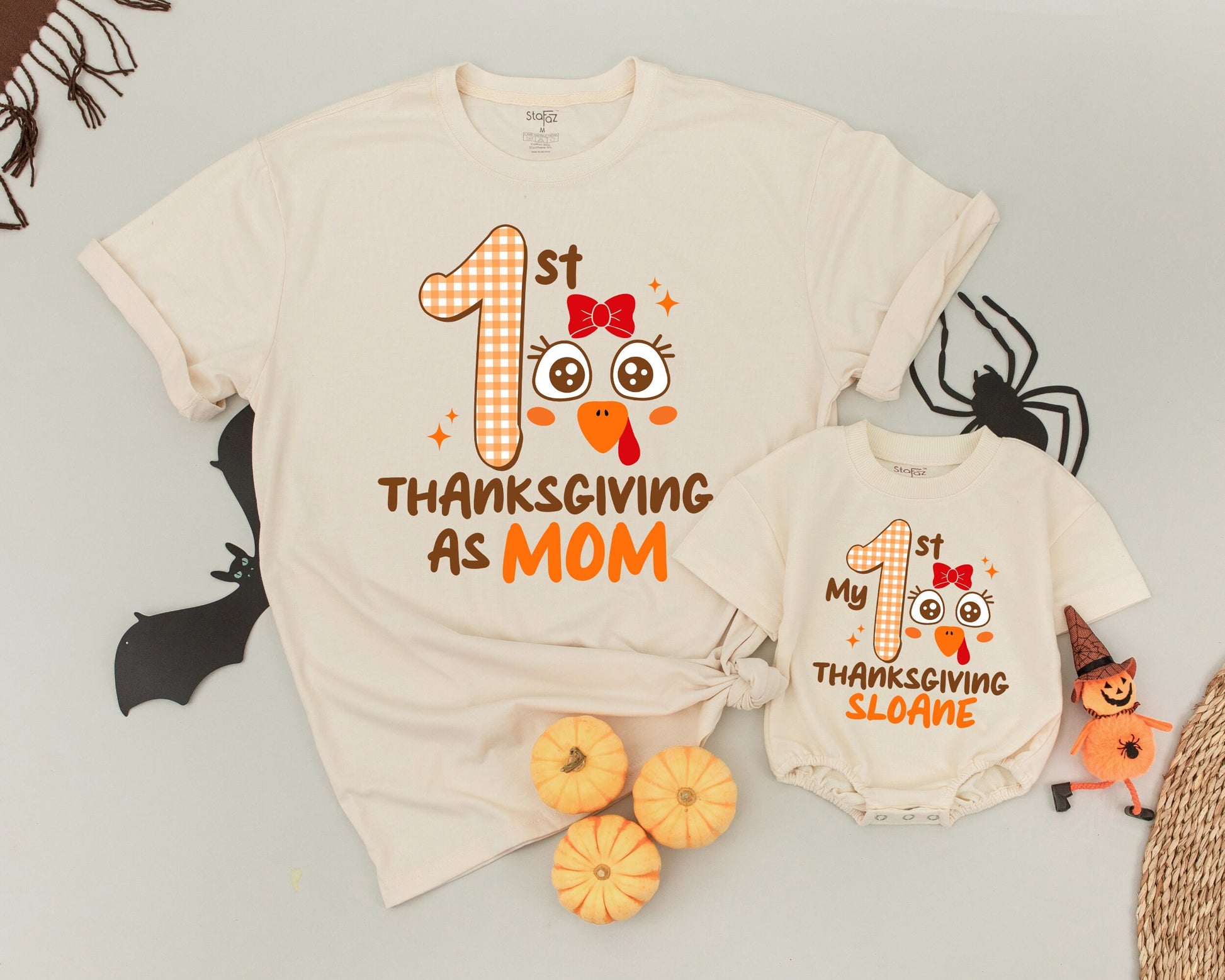 Thanksgiving Family Matching Outfits: Mommy & Me Turkey Day Shirts