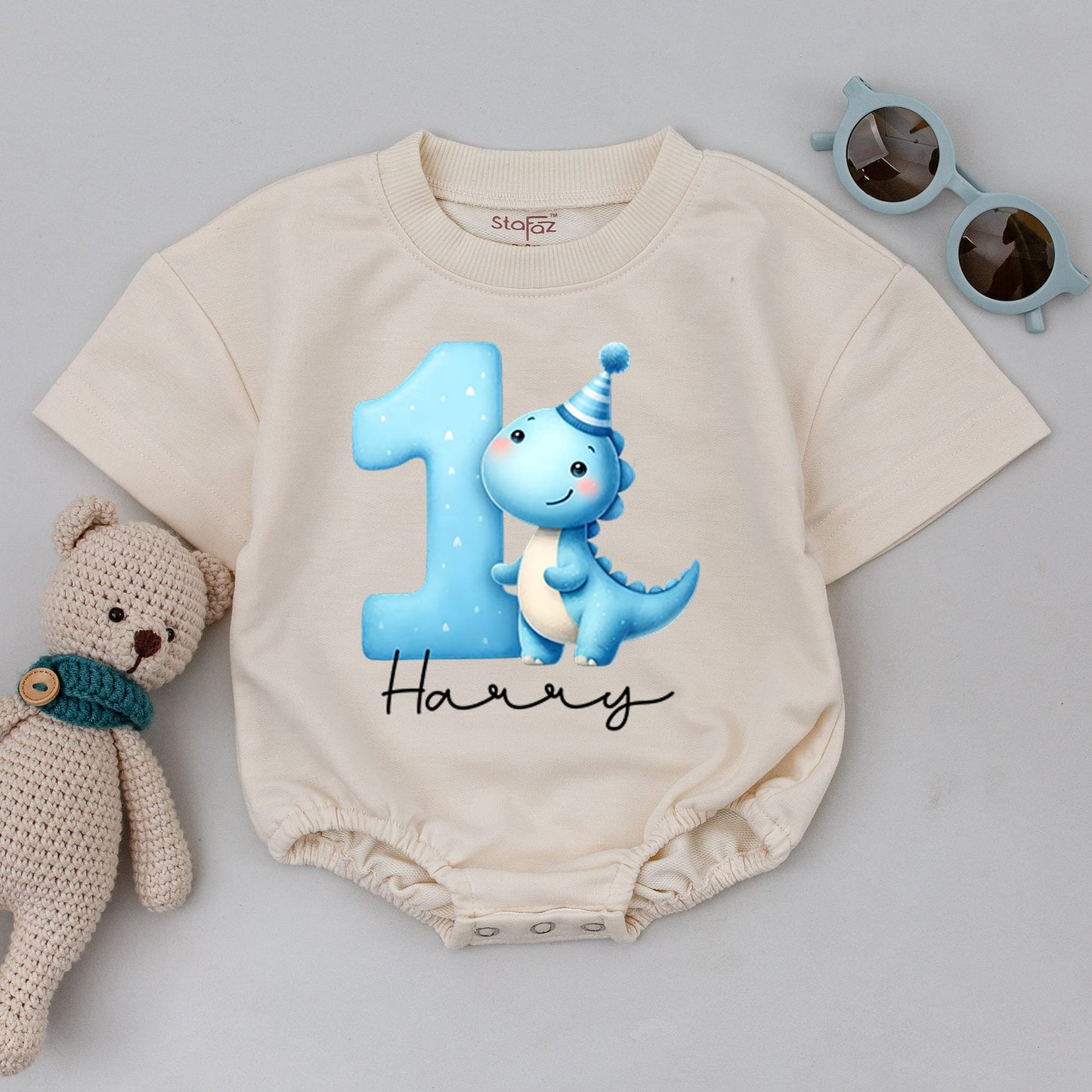 Dinosaur Birthday Shirts: Cute Blue 1st Birthday Outfit for Family  