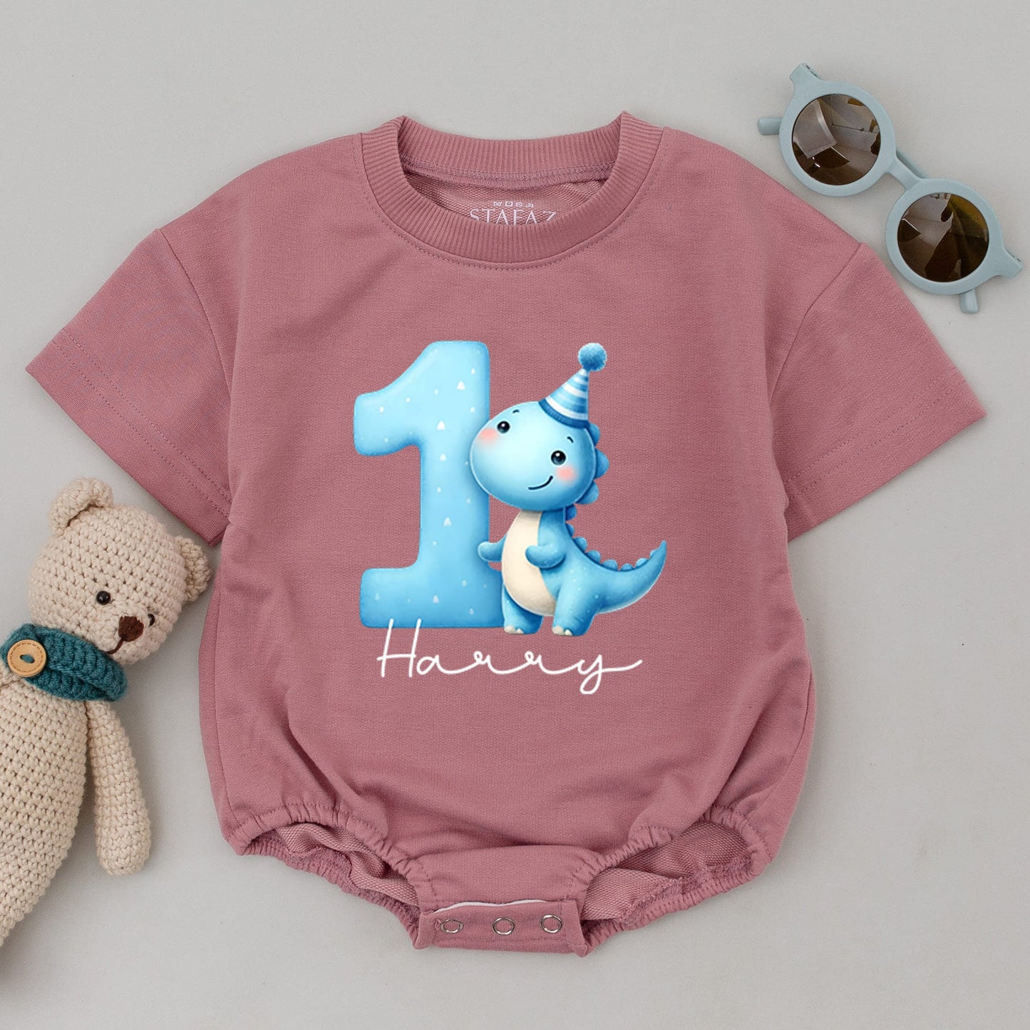 Dinosaur Birthday Shirts: Cute Blue 1st Birthday Outfit for Family  