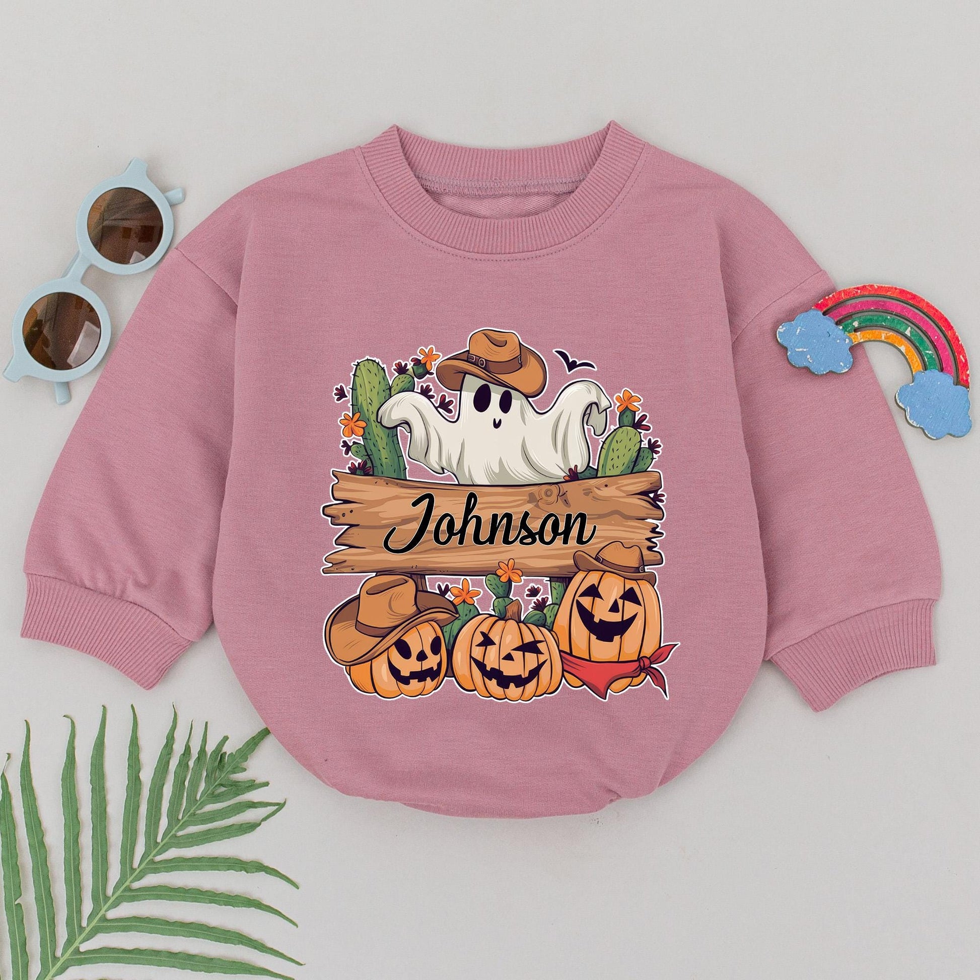 Spooky Newborn Halloween Romper, Personalized First Baby Outfit Gift