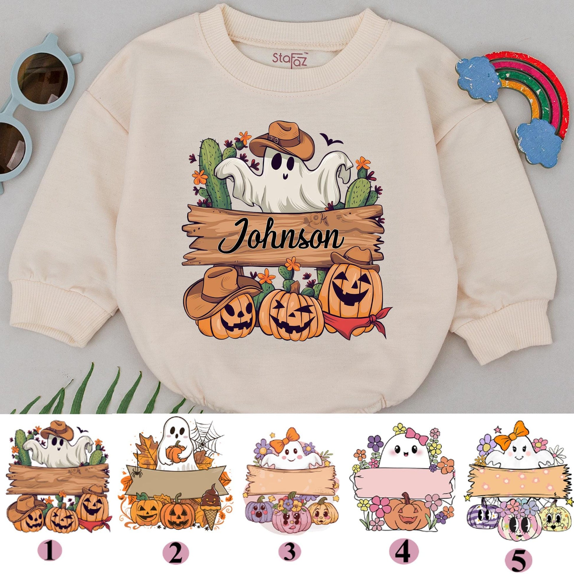 Spooky Newborn Halloween Romper, Personalized First Baby Outfit Gift